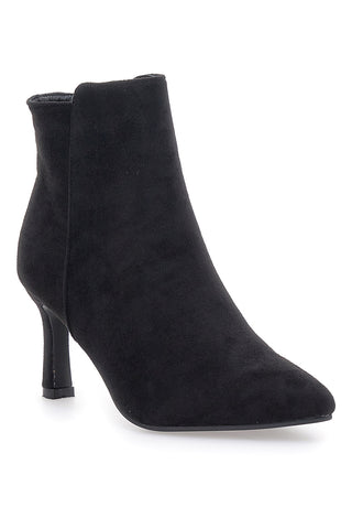 Spitze schwarze Stiefeletten mit mittelhohem Absatz THE FIRST 485