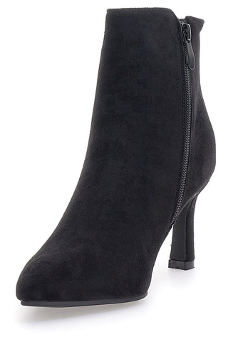 Spitze schwarze Stiefeletten mit mittelhohem Absatz THE FIRST 485