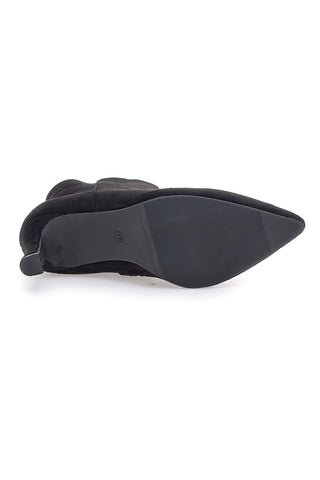 Spitze schwarze Stiefeletten mit mittelhohem Absatz THE FIRST 485