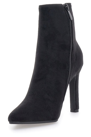 Stivaletti Neri Effetto Suede Con Tacco 10 cm THE FIRST 486