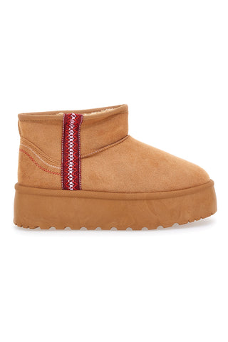 Stivaletti Camel Con Pelo e Flatform ME&ME 002