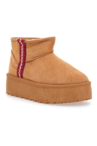 Stivaletti Camel Con Pelo e Flatform ME&ME 002
