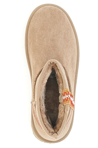 Beige Stiefeletten mit Fell und Flatform ME&ME 002