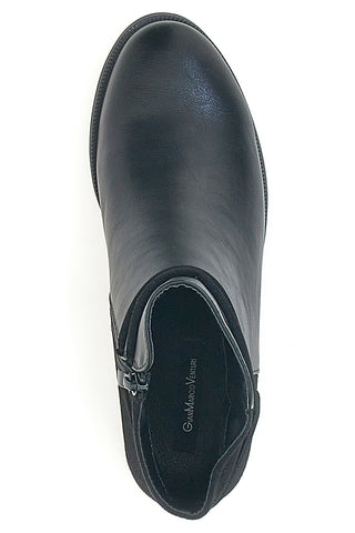 Stivaletti Neri con Tacco Largo e Dettaglio Cromato Gian Marco Venturi TR0323