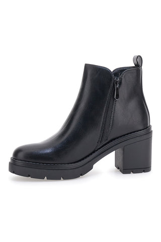 Schwarze Stiefeletten mit Blockabsatz THE FIRST 480