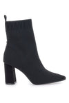 Schwarze spitze Socken-Stiefeletten mit hohem Absatz The First 484
