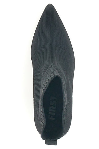 Schwarze spitze Socken-Stiefeletten mit hohem Absatz The First 484
