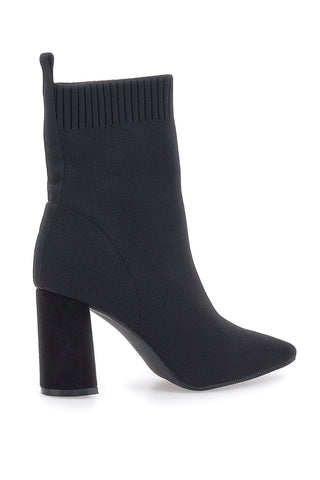 Schwarze spitze Socken-Stiefeletten mit hohem Absatz The First 484