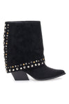 THE FIRST 504 Schwarze Texaner Stiefeletten mit dekorativen Nieten