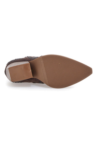 Braune texanische Stiefeletten mit Verzierungen THE FIRST 506