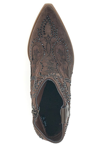 Braune texanische Stiefeletten mit Verzierungen THE FIRST 506