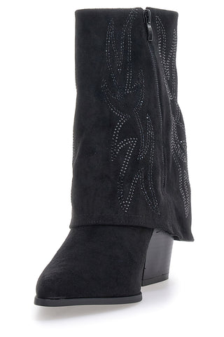 Schwarze spitze Texan-Stiefel mit Glitzer THE FIRST 507