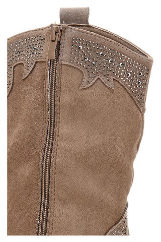 Stivali Camperos Beige con brillanti THE FIRST 505