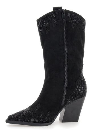 Stivali Camperos Neri con brillanti THE FIRST 505