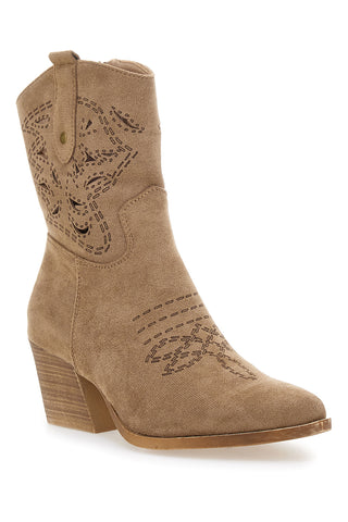 Khakifarbene texanische Stiefeletten mit Reißverschluss Cafè Cost H3W205816