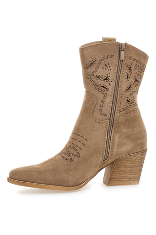 Khakifarbene texanische Stiefeletten mit Reißverschluss Cafè Cost H3W205816