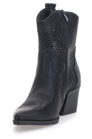 Stivaletti Texani Neri con Fori CAFÈ COST H3W205832