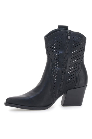 Stivaletti Texani Neri con Fori CAFÈ COST H3W205832