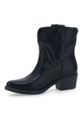 Schwarze Taxani-Stiefeletten mit glattem Obermaterial CAFÈ COST RQ2204A