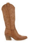 Khakifarbene Texan-Stiefel mit perforiertem Obermaterial CAFÈ COST Q32