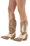 Stivali Texani Khaki con fantasia a Contrasto CAFÈ COST RQ25S6A