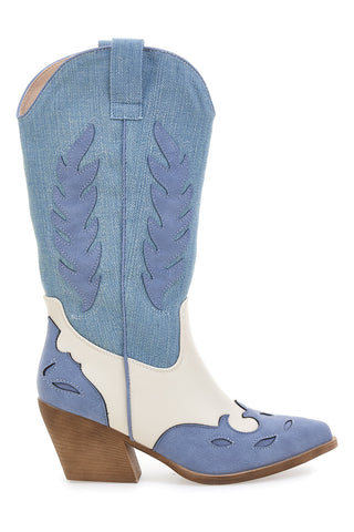 Texanische Stiefeletten Jeans und Beige Café Cost Q25S6