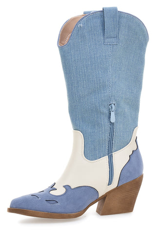 Stivaletti Texani Jeans e Beige Café Cost Q25S6