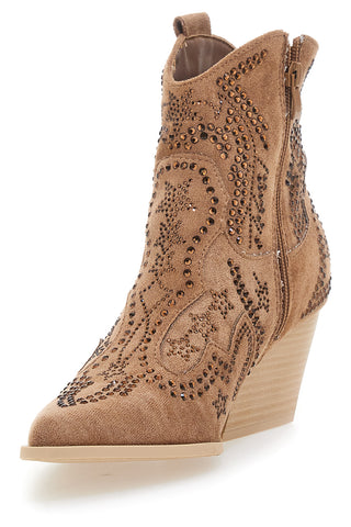 Stivaletti Camel Con Strass First Lady P590