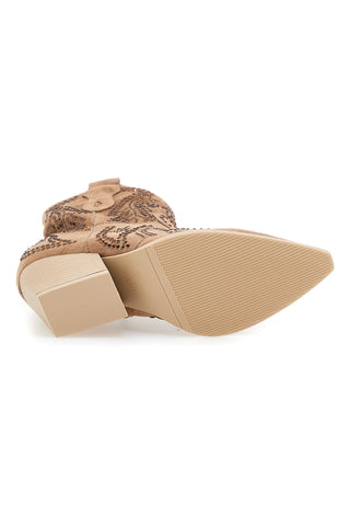 Stivaletti Camel Con Strass First Lady P590