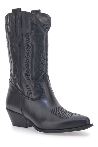 Stivaletti Texani Neri Con Tomaia Ricamata Made in Italy PITTARELLO LOVE TEX4090