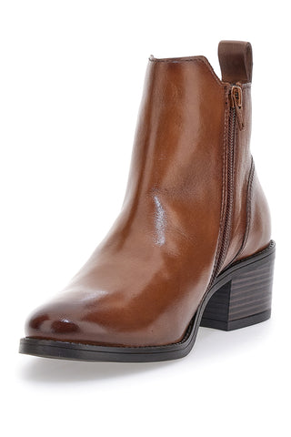 Bagatt D15AMQ314000 Warme braune Lederstiefeletten mit Reißverschluss