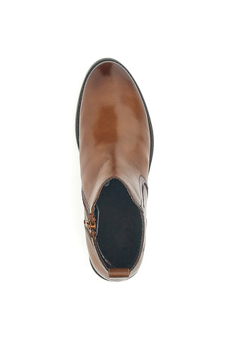 Bagatt D15AMQ314000 Warme braune Lederstiefeletten mit Reißverschluss