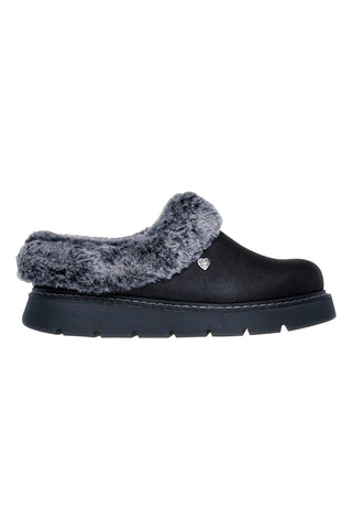 Ciabatte nere con fodera in pelliccia sintetica Skechers Keepsakes Lite Cozy Blend