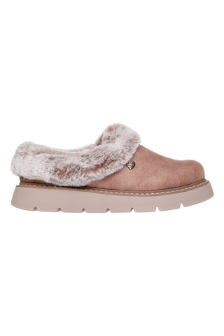 Ciabatte beige con fodera in pelliccia sintetica Skechers Keepsakes Lite Cozy Blend