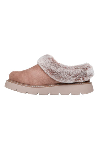 Skechers – Keepsakes Lite – Cozy Blend – Hausschuhe in Beige mit Kunstfellfutter