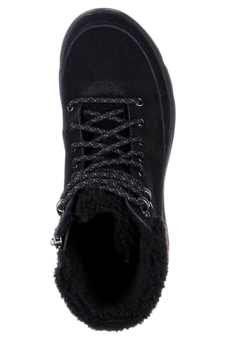 Skechers – Glacial Ultra Woodlands – Schwarze Wildleder-Stiefeletten mit Sherpa-Futter