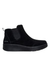 Skechers Laguna Harvest Moons Chelsea Boots aus schwarzem Leder mit Arch Fit Innensohle