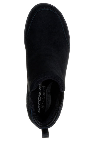 Skechers Laguna Harvest Moons Chelsea Boots aus schwarzem Leder mit Arch Fit Innensohle