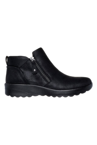 Stivaletti neri con zip e Memory Foam Skechers Lovely Vibe Fall In Bloom