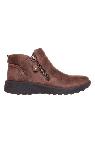 Stivaletti marroni con zip e Memory Foam Skechers Lovely Vibe Fall In Bloom