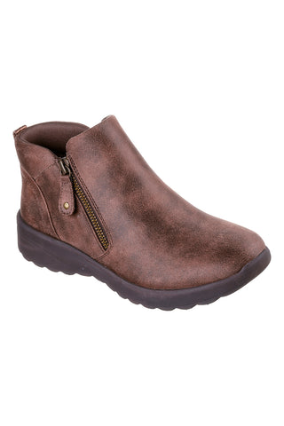 Stivaletti marroni con zip e Memory Foam Skechers Lovely Vibe Fall In Bloom
