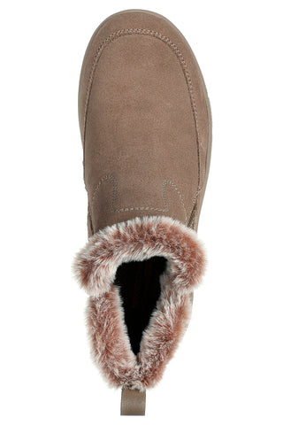 Taupefarbene Stiefeletten mit Reißverschluss und Memory Foam Skechers Easy Going Cool Zip