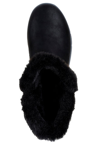 Skechers Easy Going Dreamers Move Wasserdichte Stiefeletten aus veganem Fell, schwarz