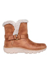 Skechers EASY GOING DREAMERS MOVE – Braune Slip-On-Stiefeletten aus Fell und Memory Foam