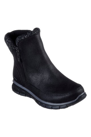 Stivaletti neri con collo lavorato e Warm Tech Memory Foam Skechers Synergy Lovely Collab