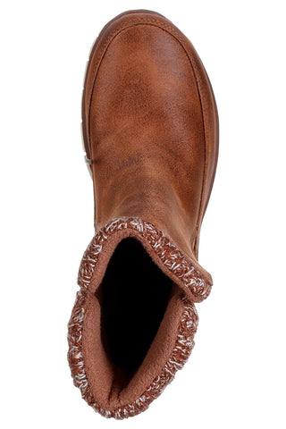 Stivaletti marroni in vegan leather con Warm Tech Memory Foam Skechers Synergy Lovely Collab