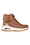 Sneakers marroni con dettagli shimmer e pelliccia Skechers UNO RUGGED FALL SHIMMER