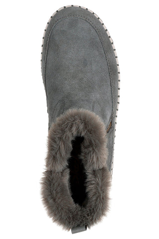 Stivaletti grigi in suede con pelliccia e Memory Foam Skechers Wilshire Blvd Fresh Zip