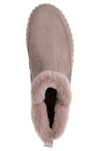 Taupefarbene Wildlederstiefeletten mit Reißverschluss und Memory Foam Skechers Wilshire Blvd Fresh Zip