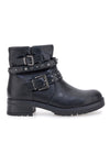 The First P620 Schwarze Stiefeletten mit Nietenschnalle